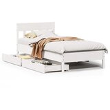 Maison Chic Postelja za odrasle - Posteljni Okvir brez vzmetnice bel 90x200 cm trdna borovina, (22082616) | Shoptok.si
