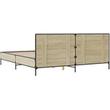 Okvir za krevet boja hrasta 200x200cm konstruirano drvo i metal | shoptok.hr