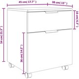  Ormarić za spise s kotačima crni 45 x 38 x 54 cm drveni | shoptok.hr
