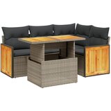 Maison Chic Seti vrtnega pohištva - Vrtna garnitura - Vrtni pohištvo set 5-delna z blazinami siv poli ratan, (21815476) | Shoptok.si