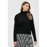 Pinko Volnen pulover ženski, črna barva