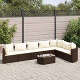vidaXL 8-dijelni set vrtnih sofa s jastucima smeđi od poliratana | shoptok.hr