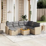 Maison Chic Seti vrtnega pohištva - Vrtna garnitura - Vrtni pohištvo set 8-delna z blazinami bež poli ratan, (21798784) | Shoptok.si