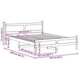 vidaXL Posteljni okvir brez vzmetnice bel 160x200 cm trdna borovina | Shoptok.si