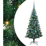 vidaXL Umjetna preddekorirana božićna jelka Zelena 150cm PVC in kovina | Shoptok.si