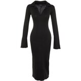 Trendyol Black Maxi Fake Knitwear Knitted Dress | Shoptok.si