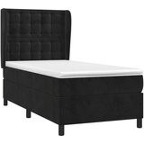 Box spring postelja z vzmetnico črna 100x200 cm žamet, (20791869) | Shoptok.si
