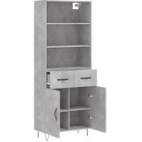  Visoka komoda siva betona 69,5x34x180 cm od konstruiranog drva Slike
