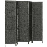 vidaXL Sobna pregrada s 5 panela crna 193 x 160 cm od vodenog zumbula | shoptok.hr