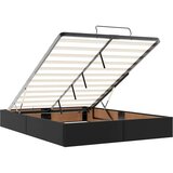 vidaXL Otomanski posteljni okvir z vzmetnico črn 140x200 cm um. usnje | Shoptok.si