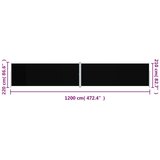 vidaXL Zložljiva stranska tenda črna 220x1200 cm | Shoptok.si
