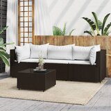 Maison Chic Seti vrtnega pohištva - Vrtna garnitura - Vrtni pohištvo set 4-delna z blazinami rjav poli ratan, (21818110) | Shoptok.si