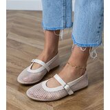 D/CEO Beige mesh ballet flats with buckle Turina | shoptok.hr