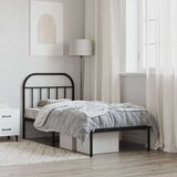 vidaXL Metalni okvir za krevet s uzglavljem crni 90x200 cm | shoptok.hr