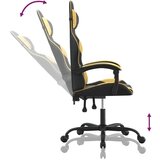  Vrtljiv gaming stol črno in zlato umetno usnje, (20699135) | Shoptok.si
