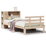 vidaXL Krevet s regalom za knjige bez madraca 75x190 cm borovina | shoptok.hr