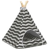  Pesji šotor z blazino Bela in siva 40 x 40 x 50 cm Poliester, (5000217164) | Shoptok.si
