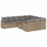  11-dijelni set vrtnih sofa s jastucima bež od poliratana | shoptok.hr