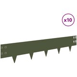  Ograda oko Travnjaka 10 pcs 100 x 20 cm Čelik Maslinastozelena | shoptok.hr