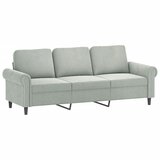  Trosjed s tabureom svjetlosivi 180 cm baršunasti | Eponuda.ba