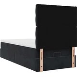 vidaXL Otomanski posteljni okvir z vzmetnicami črn 90x190cm žamet | Shoptok.si