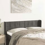  Vzglavje z ušesi temno sivo 147x16x78/88 cm žamet, (20739770) | Shoptok.si