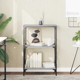  Regal za knjige 3 razine siva boja hrasta 59x35x90,5 cm drveni | shoptok.hr