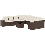  11-dijelni set vrtnih sofa od poliratana s jastucima smeđi | shoptok.hr
