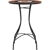 Bistro mizica z mozaikom terakota in bela Ø50x70 cm keramika | Shoptok.si
