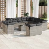 14-dijelni set vrtnih sofa poliratan s jastucima svijetlosivi | shoptok.hr