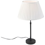 QAZQA Namizna svetilka črna s plisirano senco 35 cm nastavljiva - Parte Cene
