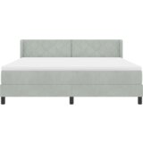 vidaXL Box Spring postelja z vzmetnico svetlo siva 180x200 cm žamet | Shoptok.si