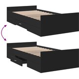  Okvir kreveta s ladicama crni 75 x 190 cm konstruirano drvo | Eponuda.com