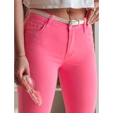 DStreet Spodnie damskie skinny z paskiem VIVASKIN różowe | shoptok.hr