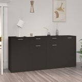 The Living Store Komoda črna 160x36x75 cm iverna plošča - Komoda, (21663600) Cene