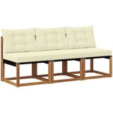 3 Komad Vanjska srednja sofa Masivno bagremovo drvo, Tekstilen | shoptok.hr