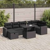 vidaXL 8-dijelni set vrtnih sofa od poliratana s jastucima crni | shoptok.hr