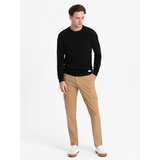 Ombre Men's REGULAR fabric pants with cargo pockets - light brown Cene