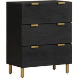 Maison Chic Komoda - Predalnik 2 kosa črn 60x33x75 cm inženirski les, (21718970) Cene