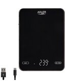 Adler Kuhinjska lestvica 10kg napolnjena prek USB, (21025500) | Shoptok.si