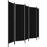 vidaXL Paravan 5-delni črn 250x180 cm | Shoptok.si
