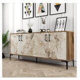 Hanah home komoda kiev walnut white marble | ePonuda.com
