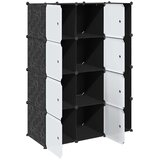  Modularni ormar s 9 odjeljaka 109x36,5x143 cm crno-bijeli | shoptok.hr