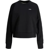 JJXX Sweater majica 'Caitlyn' crna / bijela