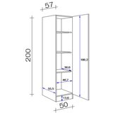Flex-Well visoka omara za posodo riva, hrast, rjava, š. 50 cm | Shoptok.si