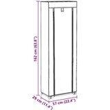 Ormarić za cipele s pokrovom od tkanine 57 x 29 x 162 cm krem | shoptok.hr