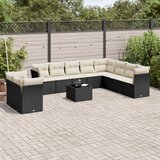 vidaXL 11-dijelni set vrtnih sofa od poliratana s jastucima crni | shoptok.hr