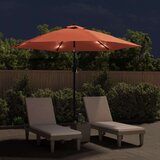  Vrtni suncobran s LED svjetlima i šipkom 300 cm terakota | shoptok.hr