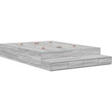  Krevet s ladicama Siva Sonoma 135 cm Konstruirano drvo | shoptok.hr