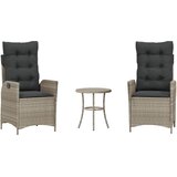  3-dijelni bistro set s jastucima svjetlosivi od poliratana | shoptok.hr